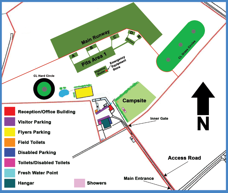Map of the BMFA National Model Centre Site